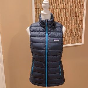 Patagonia Nano Puff Vest.  Navy & Turquoise.